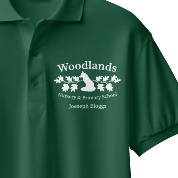  Woodlands Personalised Polo Mock Up  -  Logo